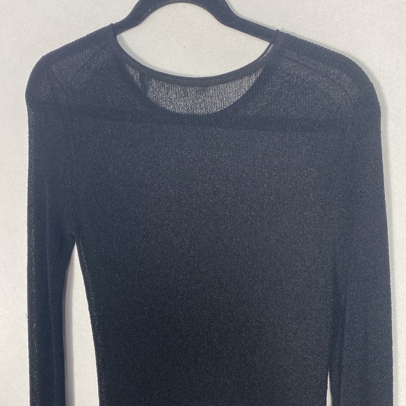 Helmut Lang Black Sheer Long Sleeve Blouse size medium - Picture 12 of 13